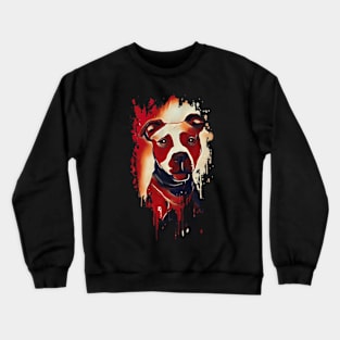 Pitbull dog Tie Dye art design Crewneck Sweatshirt